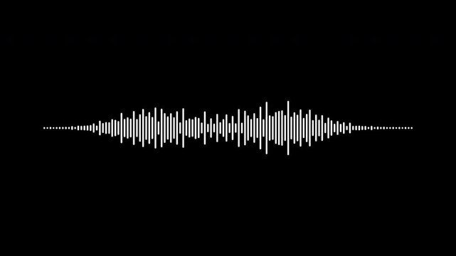 Animated audio waveform visualization with transparent background