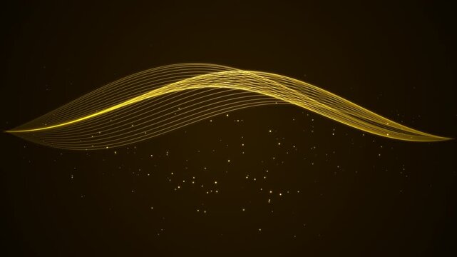 A majestic 10-second seamless loop featuring sweeping golden aurora wave lines and a 3D elliptical vortex of stardust particles. Engineered with pure Canvas 2D math, utilizing integer-locked orbital r