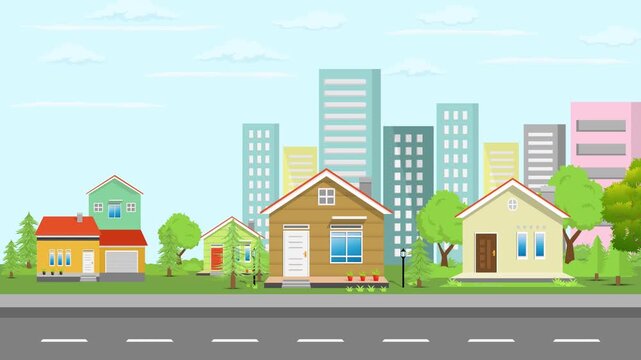 vector illustration of city street