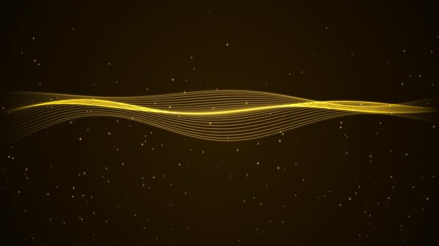 A slow-motion, seamless 10-second loop featuring intertwining golden 3D ribbons and ascending bokeh particles (embers). Built with pure Canvas 2D math, utilizing opposing phase oscillations and vertic