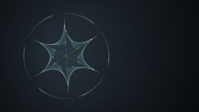 String Art Curve Stitching Mandala Build Animation
