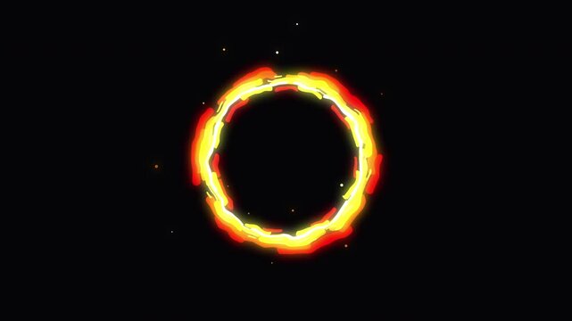 Pixel art fire ring loop animation