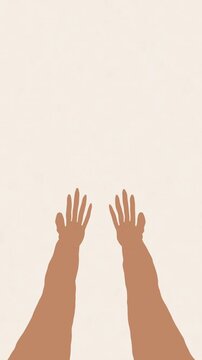 Pixel art hands animation featuring pixelated arms