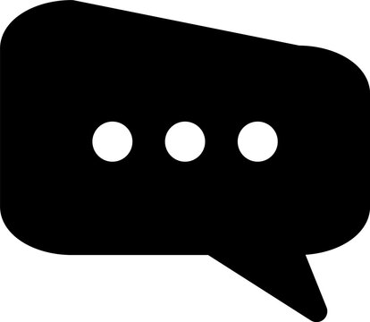 Simple chat box icon representing messaging and digital communication