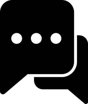 Chat bubble icon with ellipsis for messaging and support interface