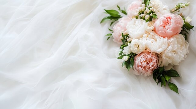 veil. Elegant arrangement of wedding accessories on a white background, showcasing romantic details. lifestyle magazines, social media lookbooks, designed for influencer and brand collaborations.
