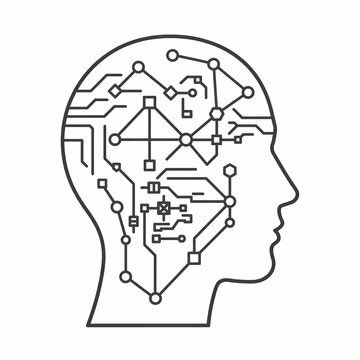 human head with brain