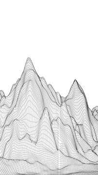 vertical mountain wireframe landscape grid terrain vector background