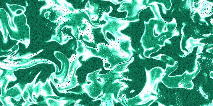 Abstract Swirling Fluid Marble Pattern With Green And White Grain Texture For Background And Digital Design Concepts