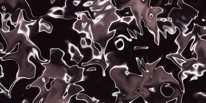 Dark liquid chrome abstract background with glossy fluid ripples and reflective metallic waves texture