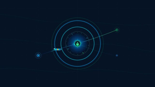 Tactical HUD with maritime navigation and vessel tracking vector UI