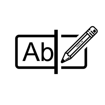 Rename icon isolated on background vector illustration.