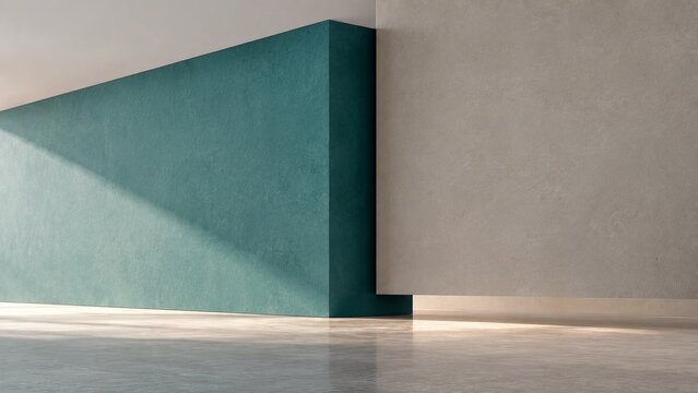 Teal Wall Volume Sliding Past Warm Gray Plane