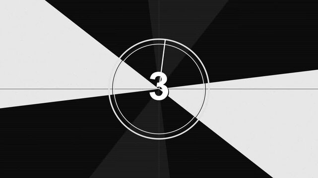 Black and White Radial Film Countdown with Rotating Wedges