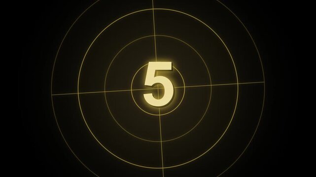 Golden Radar Style Countdown Timer with Circular Target Rings