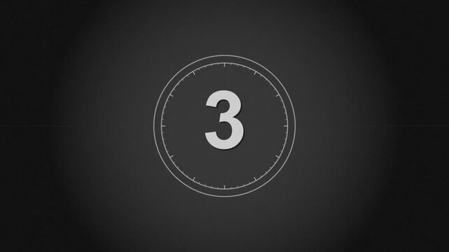 Minimal Gray Circular Film Countdown on Dark Background