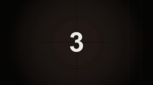 Dark Brown Vintage Film Countdown with Subtle Circular Target
