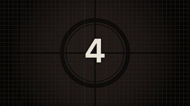 Vintage Grid Film Countdown with Circular Target Frame