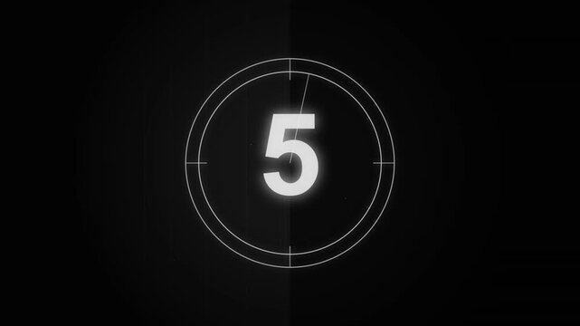 Dark Minimal Film Countdown with White Circular Target Rings