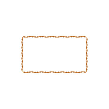 Simple brown rope style rectangular border frame design element for nautical or rustic themed invitation and digital art projects
