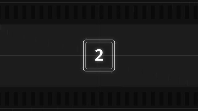 Dark Filmstrip Countdown with Square Number Frame