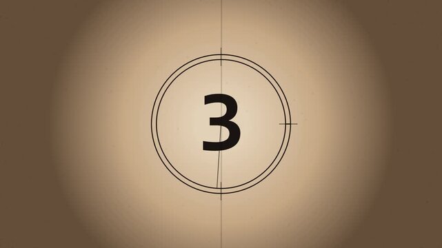 Vintage Beige Film Countdown with Classic Number Three