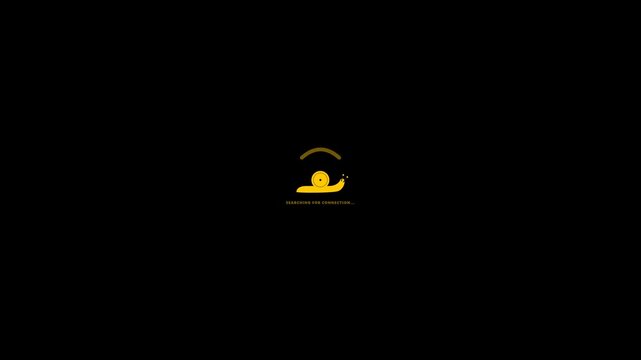 Minimalist yellow snail logo with a dome arc on a black background representing slow pace and steady progress
