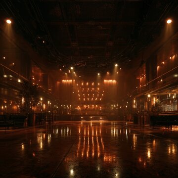 ground-level view of a nightclub.