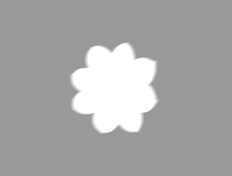 Soft 40 percent opacity shadow with centered multi petal flower cutout on transparent background