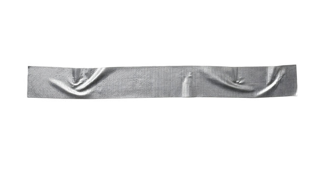 Piece of silver duct tape, isolated on transparent background