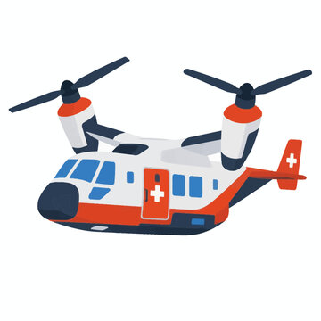 Medical Tiltrotor Rescue Aircraft Illustration