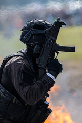 Fototapeta premium Soldiers in action.