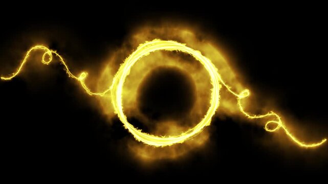 Modern glowing circle round shape icon sign continuous one line drawing minimalist single art collection of geometric ring frame symbol moving animation video