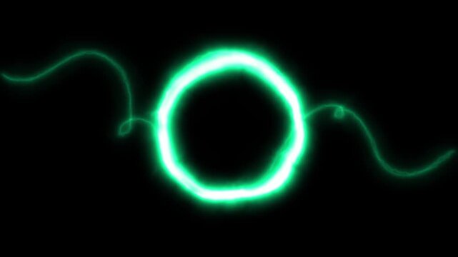Modern glowing circle round shape icon sign continuous one line drawing minimalist single art collection of geometric ring frame symbol moving animation video