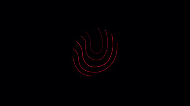 Red Fingerprint Scanner Biometric Security Loop Motion Graphic