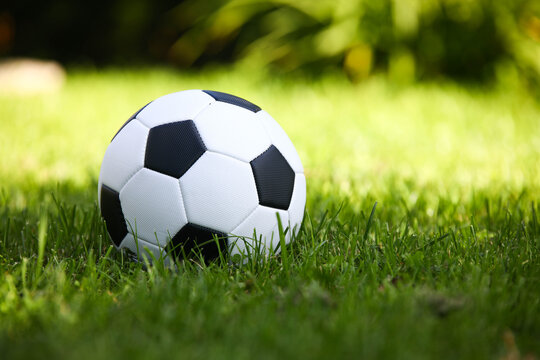 Soccer ball on the grass