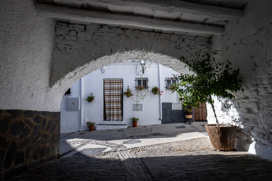 Picturesque corners of the charming village of Trevelez in the Alpujarra region of Granada, Andalusia, Spain