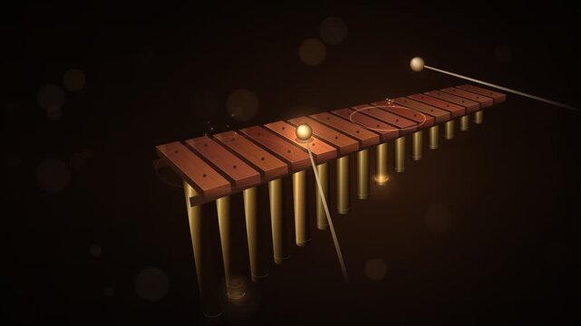 Marimba Mallets Playing Bouncing Bars Loop