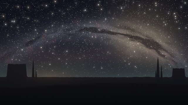 Milky Way Galaxy Arch Over Desert Horizon Loop