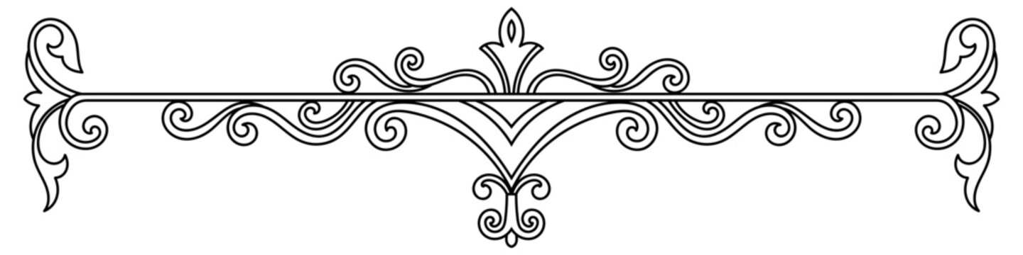 Black outline, vintage pattern, vintage element.