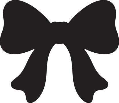 Bow ribbon black silhouette.