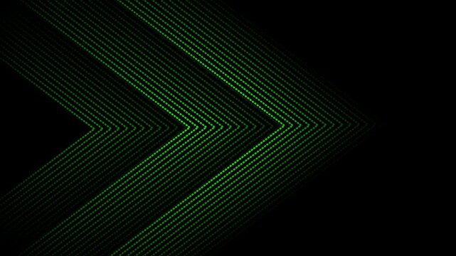 Dotted chevron arrows background animated, Abstract dark background with layered chevron arrows formed by dotted lines animation