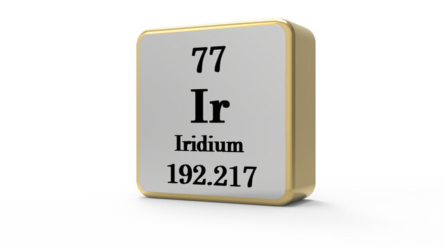 Iridium Periodic Table Element Block on Transparent Background PNG