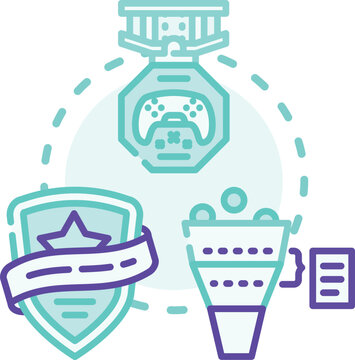 Concept illustration depicting an mvp minimum viable product acceptance criteria development, evaluating requirements, testing features, and launching the final product
