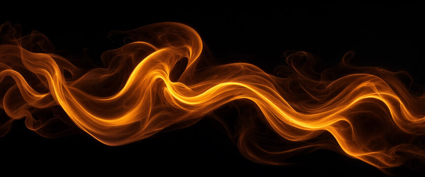 Background Amber smoke swirls on black
