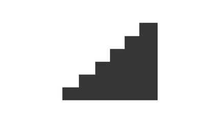 Obraz premium Minimalist vector graphic illustration of dark grey rising staircase steps showing simple geometric progress pattern design