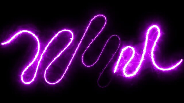 Animated glowing curly squiggle line seamless loop icon sign continuous one line art single drawing minimalist curved pattern featuring and elegant thread loopy decoration symbol moving animation