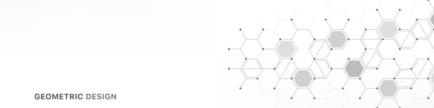 Abstract geometric background with hexagons shape pattern for banner or website header template