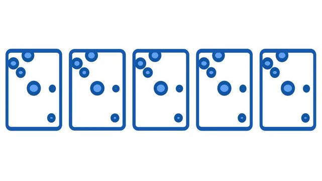 Flat outline icon showing a horizontal row of five small dotted square tiles representing fabric or texture swatch samples set in a neat sequence