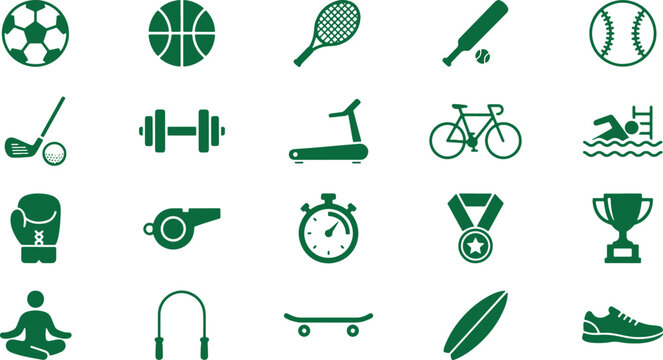 Green sports and recreation equipment for active lifestyle and fitness activities.